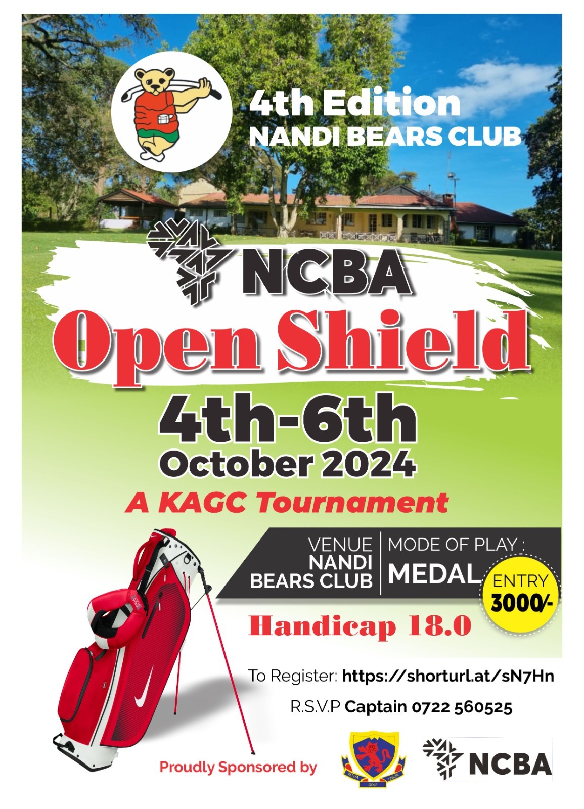 NCBA Nandi Bears Open Shield attracts 74 Top Amateur Golfers this Weekend